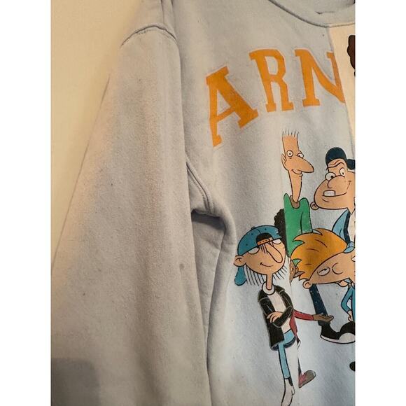 Viacom Nickelodeon Hey Arnold Gray Fleece Sweatshirt Sweater Size Small Y2k 90s - Picture 6 of 12